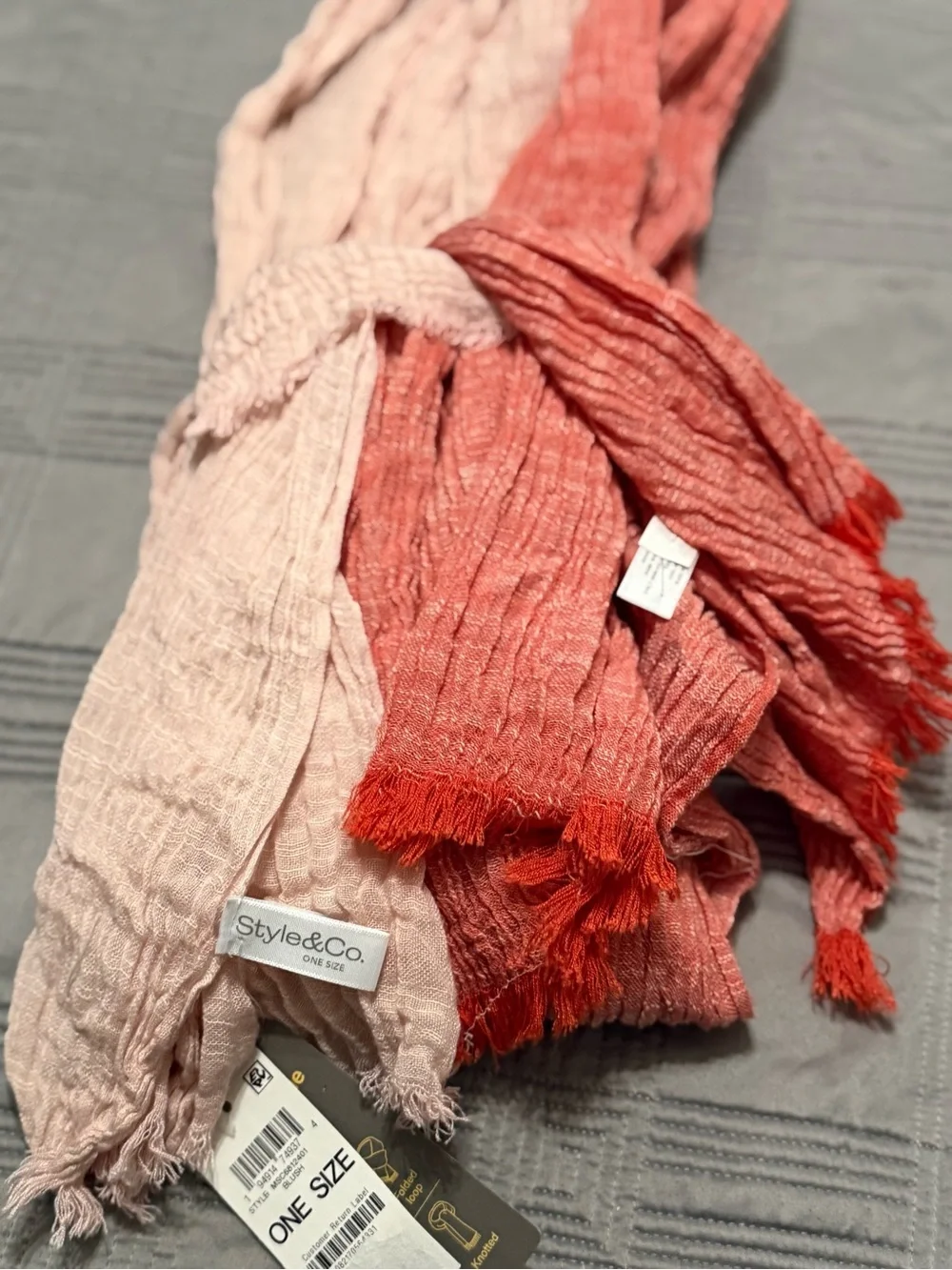 Style & Co Women's Textured Linen-Look Scarf Pairs of Two. NWT